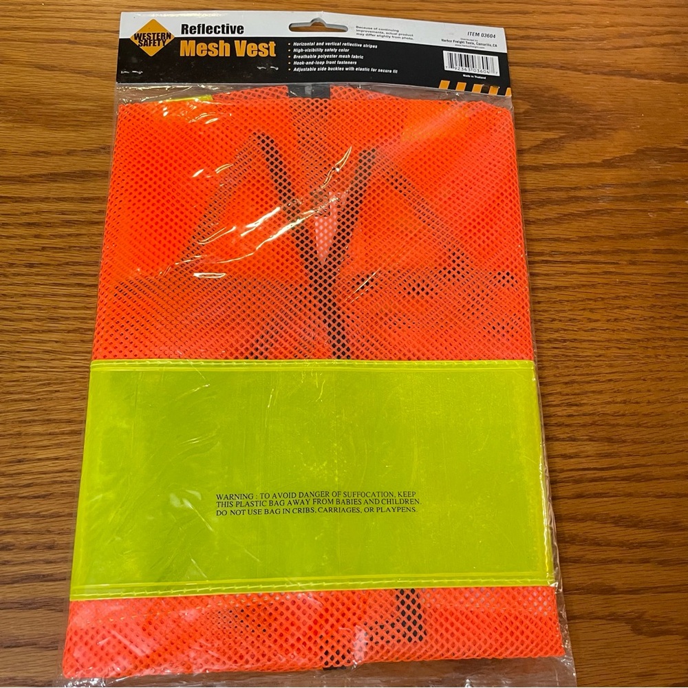 2 NEW Orange Safety Reflective Mesh Vests one size Harbor Freight